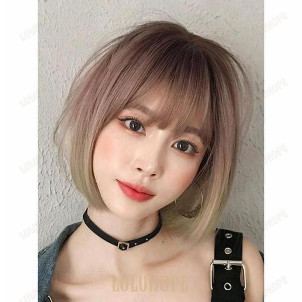 ウィッグ フルウィッグ ブラウン ショート 内巻き ボブ レディースふんわり前髪 グラデーション ナチュラル 原宿風 かつら | ブランド登録なし | 02