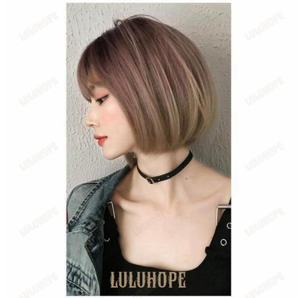 ウィッグ フルウィッグ ブラウン ショート 内巻き ボブ レディースふんわり前髪 グラデーション ナチュラル 原宿風 かつら | ブランド登録なし | 06