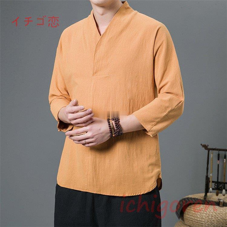 ｔシャツ メンズ 七分袖 半袖Tシャツ ティシャツ 綿麻Tシャツ リネンTシャツ Vネーク 夏 春秋 無地 大きいサイズ | ブランド登録なし | 10