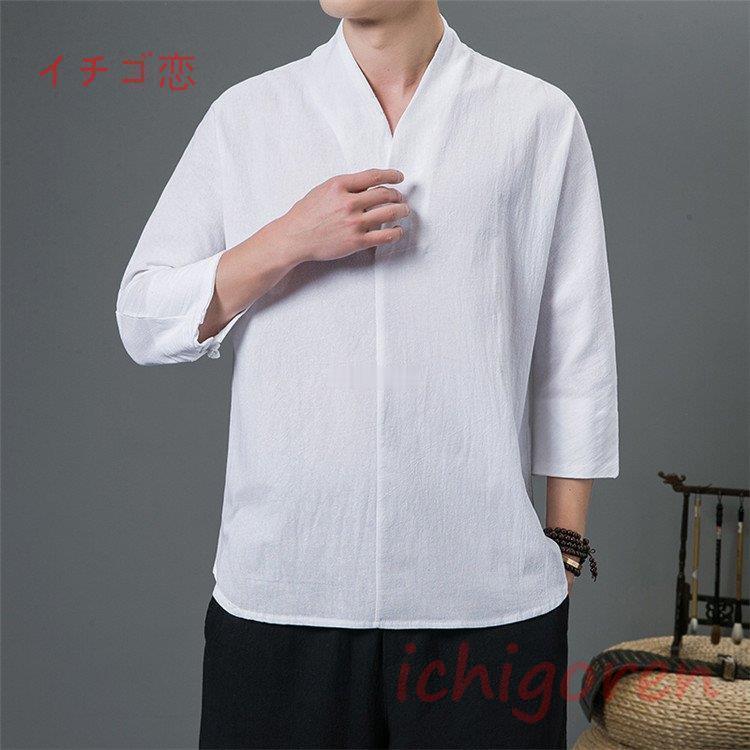 ｔシャツ メンズ 七分袖 半袖Tシャツ ティシャツ 綿麻Tシャツ リネンTシャツ Vネーク 夏 春秋 無地 大きいサイズ | ブランド登録なし | 05
