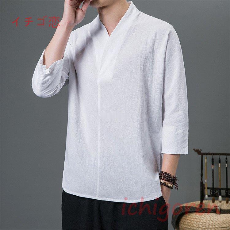 ｔシャツ メンズ 七分袖 半袖Tシャツ ティシャツ 綿麻Tシャツ リネンTシャツ Vネーク 夏 春秋 無地 大きいサイズ | ブランド登録なし | 06