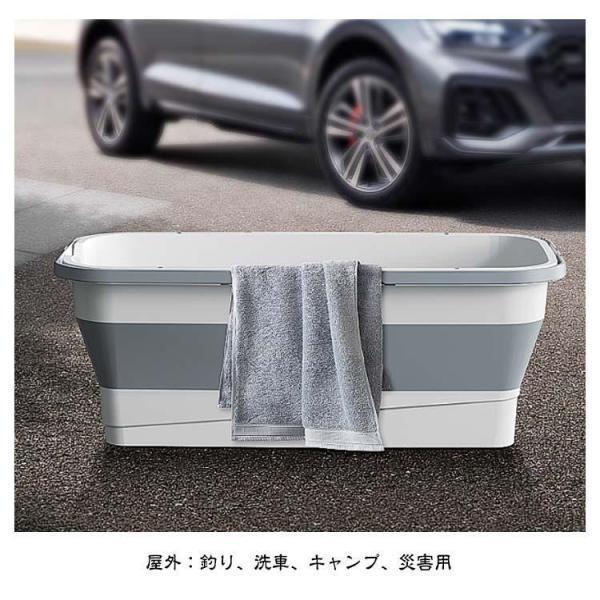 折りたためる つけ置き洗いバケツ 22L 大容量 洗い桶 折りたたみ バケツ 浸け置き 持ち手 たらい 桶 ソフトタブ コンパクト 洗濯物 アウトドア | ブランド登録なし | 17