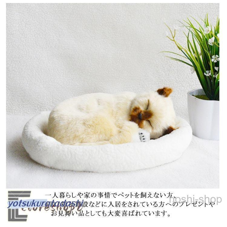 呼吸して眠るリアルな猫のぬいぐるみ ねこ ぬいぐるみ リアル 本物 そっくり ペット すやすや眠る お腹が上下する 動く ペットロス ベッド付き アレ | ブランド登録なし | 15