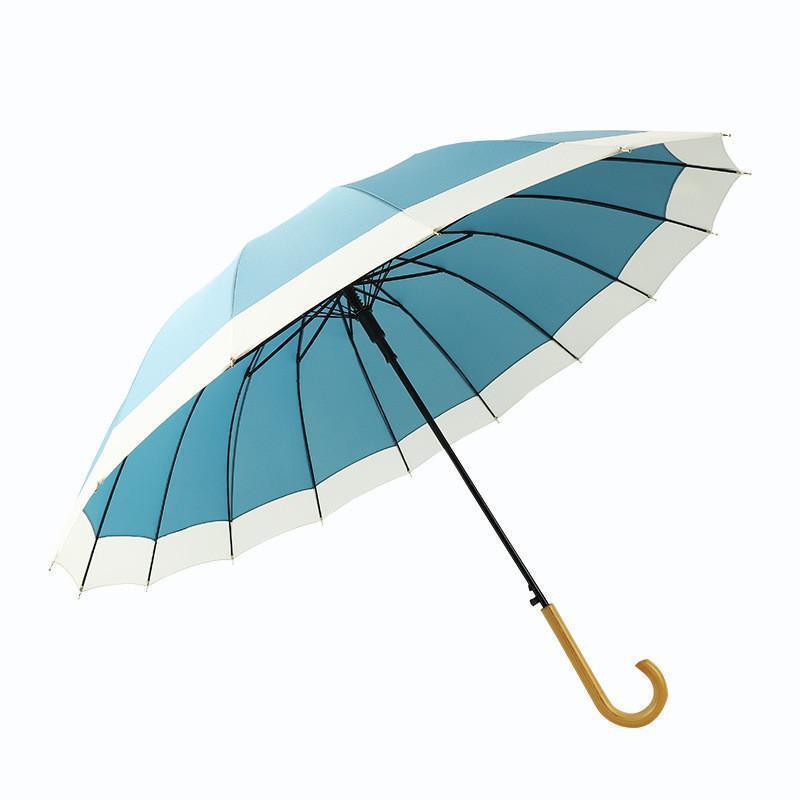 日傘 長傘 晴雨兼用 傘 レディース 16本骨 雨傘 耐風 ワンタッチ ジャンプ式 UVカット バイカラー 通勤 大きめ サイズ OL 母の日 ギフト | ブランド登録なし | 19