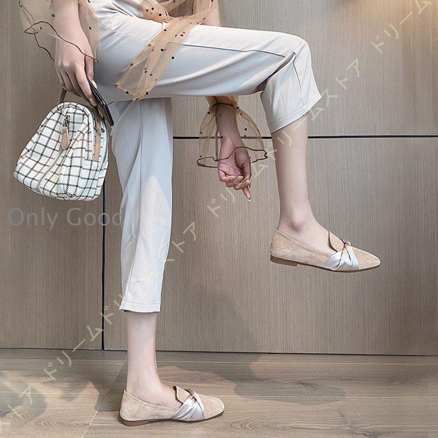 ママパンプス スクエアトゥ バレエシューズ フラットシューズ 大きいサイズ パンプス 痛くない レディース 走れる ギフト スエード調 ぺたんこ 2way 歩きやすい | ブランド登録なし | 10