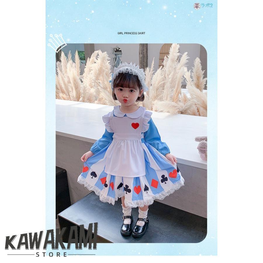 ロリータ 子供ドレス ヘッドドレス （髪飾り）付き コスプレ衣装 超可愛い ロリータワンピース ロリータドレス ふんわりスカート 90 100 110 120 130 | ブランド登録なし | 01