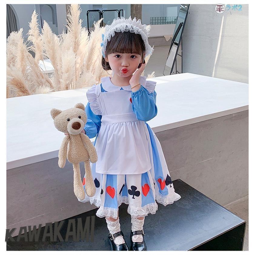 ロリータ 子供ドレス ヘッドドレス （髪飾り）付き コスプレ衣装 超可愛い ロリータワンピース ロリータドレス ふんわりスカート 90 100 110 120 130 | ブランド登録なし | 09