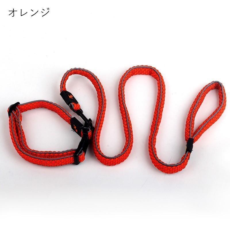 首輪 リード 散歩紐 2点セット 小型犬 大型犬 ペットグッズ ペット用品 プラバックル 反射材 ソフト やわらか 総柄 ウェーブ ブラック オレンジ | ブランド登録なし | 12