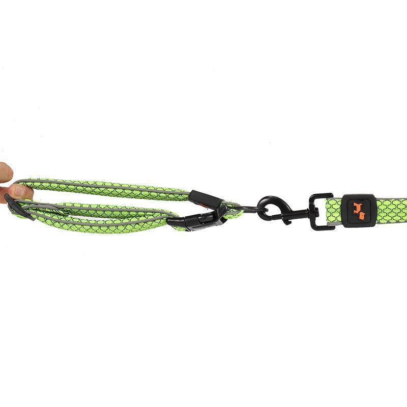 首輪 リード 散歩紐 2点セット 小型犬 大型犬 ペットグッズ ペット用品 プラバックル 反射材 ソフト やわらか 総柄 ウェーブ ブラック オレンジ | ブランド登録なし | 05