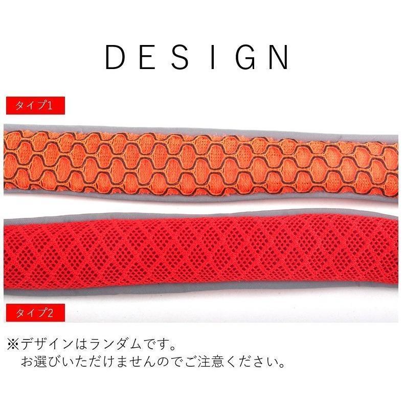 首輪 リード 散歩紐 2点セット 小型犬 大型犬 ペットグッズ ペット用品 プラバックル 反射材 ソフト やわらか 総柄 ウェーブ ブラック オレンジ | ブランド登録なし | 09