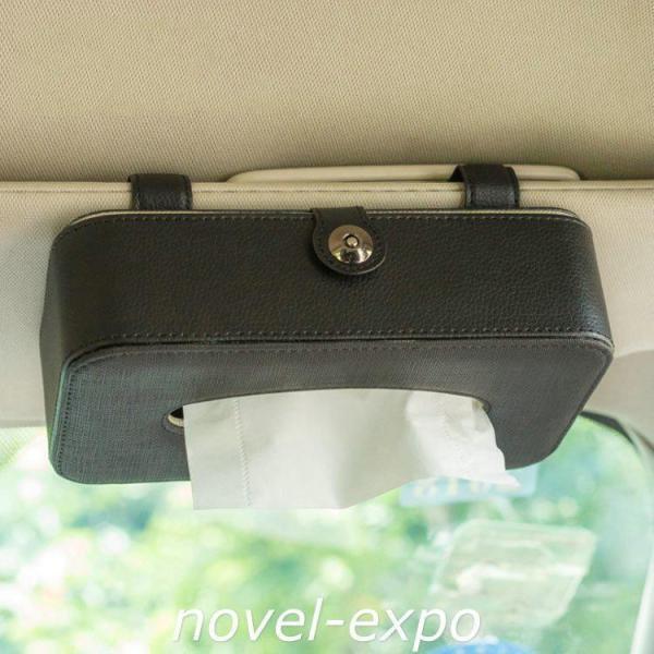 車用ティッシュケース車内収納ティッシュボックス車載ティッシュカバーティッシュポーチティッシュホルダーサンバイザーヘッドレストドア | ブランド登録なし | 02