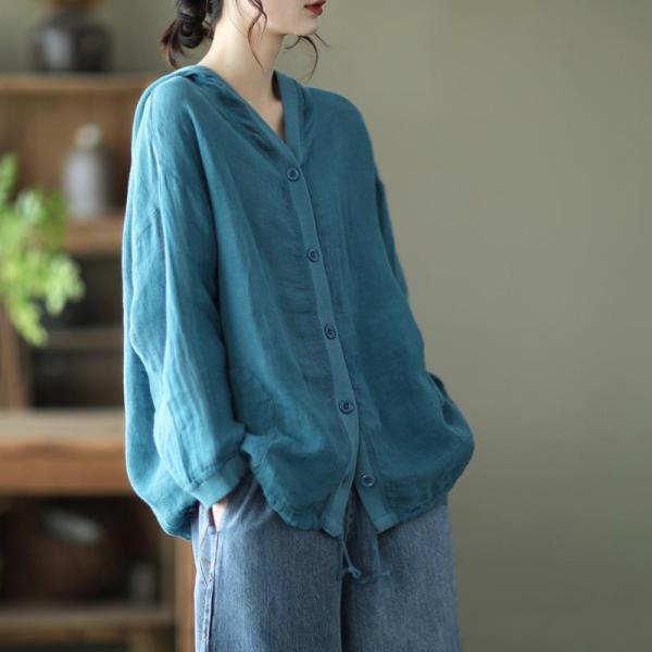 サマージャケット レディース 綿麻 薄手 ノーカラー uvカット 日焼け防止 日よけ 春 夏 | ブランド登録なし | 01
