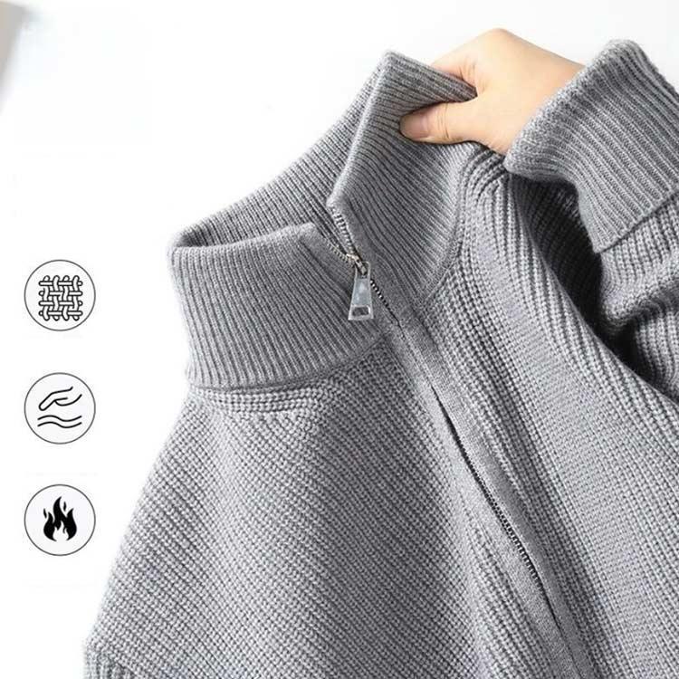 春秋冬 ニット カーディガン メンズ セーター ジップアップジャケット ジッパー コート 柔らかい ス 前開き 暖かい 無地 着痩せ ビジネス | ブランド登録なし | 04