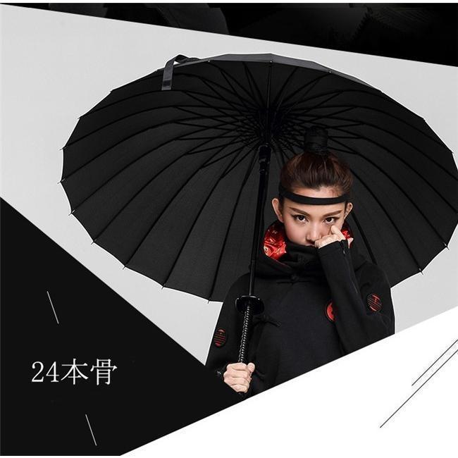 傘 雨傘 メンズ 男性 ブラック 黒 景品 ギフト プレゼント 男性 メンズ 8本 16本 24本 武士 長傘 サムライ刀傘 レディース 大きい 頑丈 | ブランド登録なし | 11