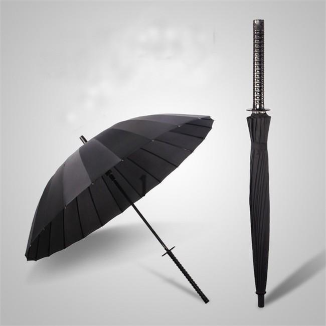 傘 雨傘 メンズ 男性 ブラック 黒 景品 ギフト プレゼント 男性 メンズ 8本 16本 24本 武士 長傘 サムライ刀傘 レディース 大きい 頑丈 | ブランド登録なし | 16