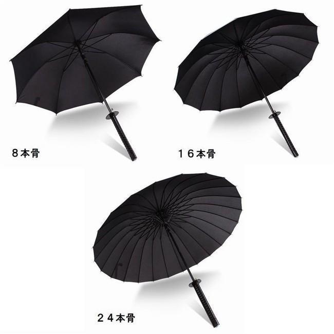 傘 雨傘 メンズ 男性 ブラック 黒 景品 ギフト プレゼント 男性 メンズ 8本 16本 24本 武士 長傘 サムライ刀傘 レディース 大きい 頑丈 | ブランド登録なし | 01