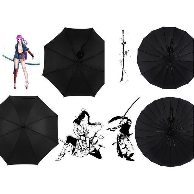 傘 雨傘 メンズ 男性 ブラック 黒 景品 ギフト プレゼント 男性 メンズ 8本 16本 24本 武士 長傘 サムライ刀傘 レディース 大きい 頑丈 | ブランド登録なし | 09