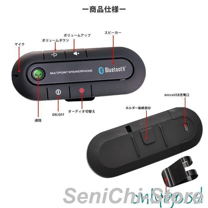 車載 ワイヤレス スピーカーフォン Bluetooth ハンズフリー通話 音楽を車で カー用品 車内 スマホ | ブランド登録なし | 03