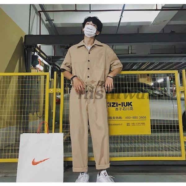 メンズ つなぎ 無地 サロペット おしゃれ オールインワン カジュアル 半袖 長ズボン ワークパンツ オーバーオール オーバーオール | ブランド登録なし | 05