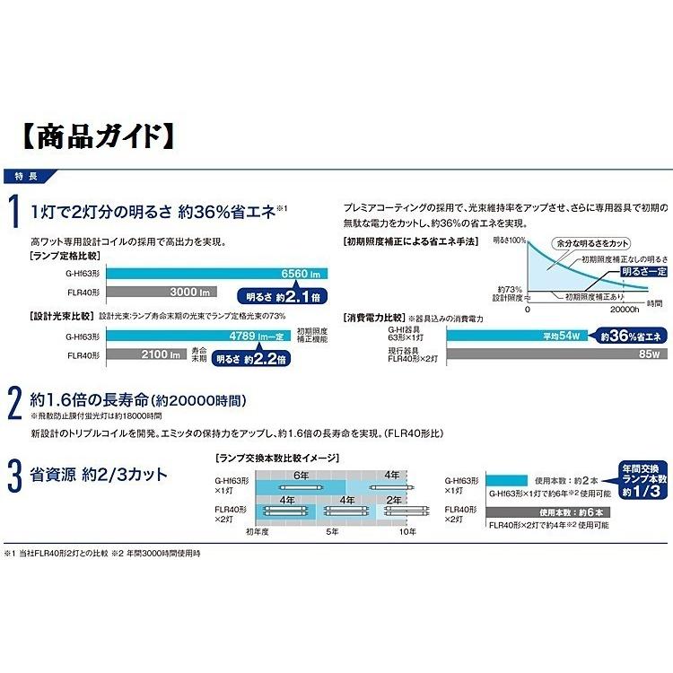 通常便なら送料無料 パナソニック G-Hf蛍光灯 FHF63EN-GF3A 10本セット