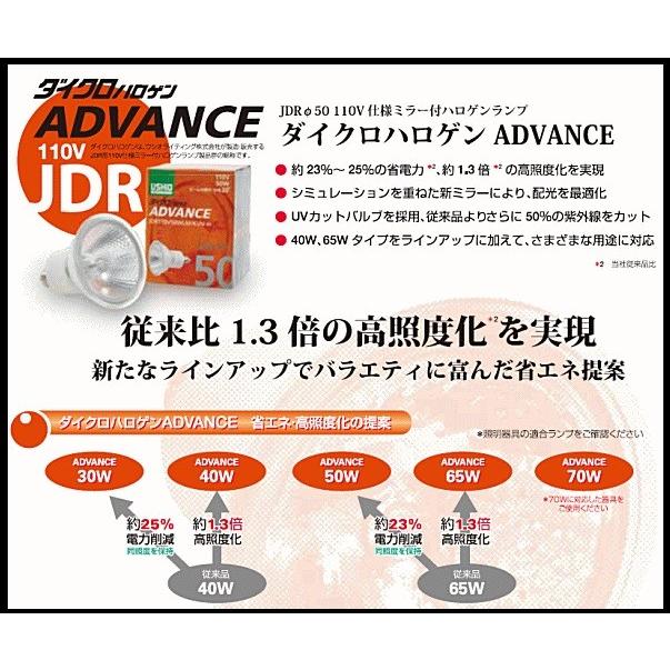 USHIO ダイクロハロゲン JDR110V65WLW/KUV-H (JDR110V65WLWKUVH) 広角 Φ50mm ウシオライティング ADVANCE｜active-star｜02