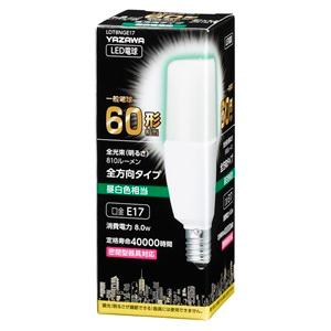 YAZAWA YAZAWA LED電球 LDT8NGE17 昼白色 T形 60W形 E17口金