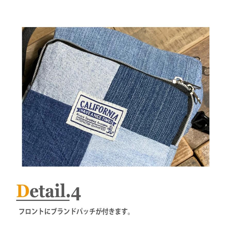 《CALIFORNIA HAVE A NICE TIME !》カリフォルニアハブアナイスタイム DOUBLE POCKET MINI SHOULDER (AHB-033) デニム  ショルダーバッグ メンズ  ブランド | CALIFORNIA HAVE A NICE TIME ! | 06