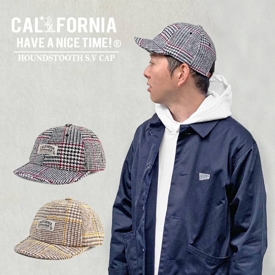 《CALIFORNIA HAVE A NICE TIME !》カリフォルニアハブアナイスタイムHOUNDSTOOTH S.V CAP(KKC-294) 千鳥格子 ウールチェック メンズ レディース ブランド | 