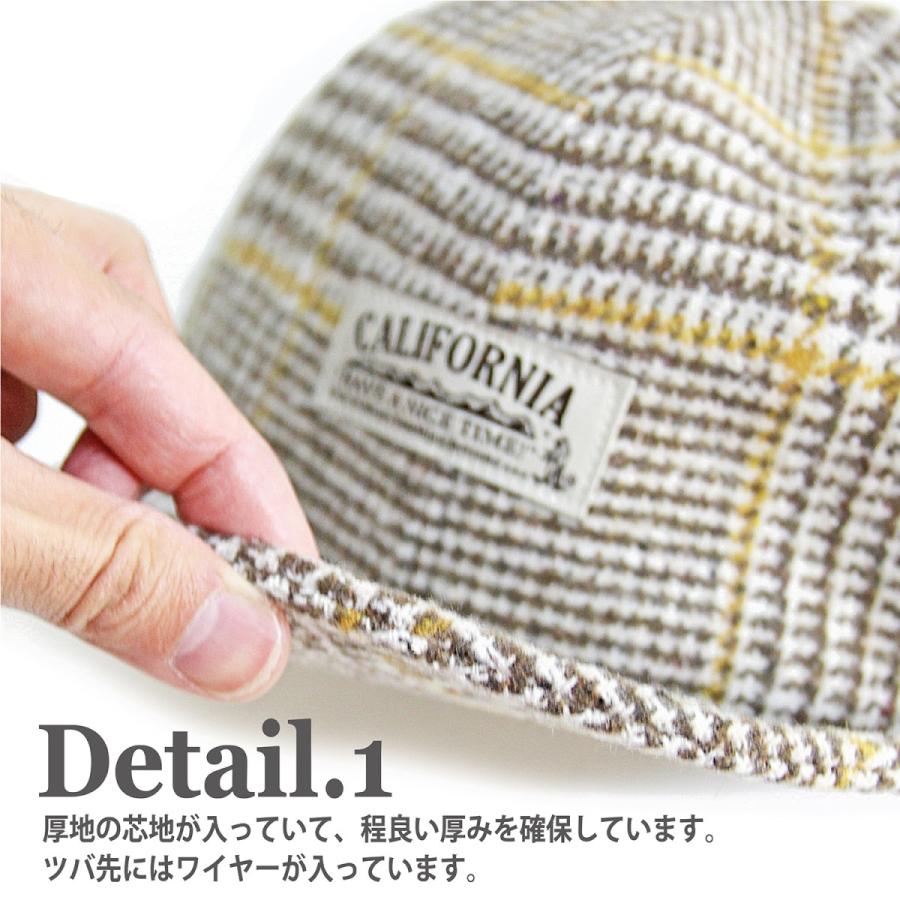 《CALIFORNIA HAVE A NICE TIME !》カリフォルニアハブアナイスタイムHOUNDSTOOTH S.V CAP(KKC-294) 千鳥格子 ウールチェック メンズ レディース ブランド |  | 04
