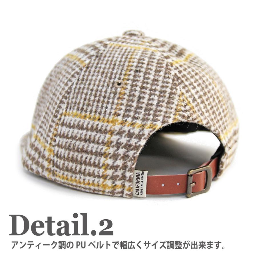 《CALIFORNIA HAVE A NICE TIME !》カリフォルニアハブアナイスタイムHOUNDSTOOTH S.V CAP(KKC-294) 千鳥格子 ウールチェック メンズ レディース ブランド |  | 05