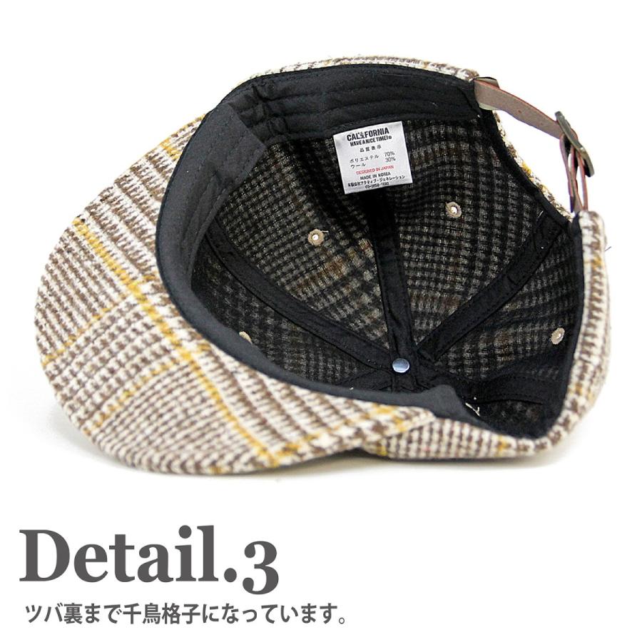 《CALIFORNIA HAVE A NICE TIME !》カリフォルニアハブアナイスタイムHOUNDSTOOTH S.V CAP(KKC-294) 千鳥格子 ウールチェック メンズ レディース ブランド |  | 06