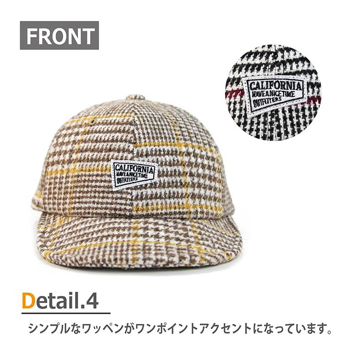 《CALIFORNIA HAVE A NICE TIME !》ハブアナイスタイム S.V CAMP HT (KKC-325) ショートバイザーキャップ 千鳥格子 ショートブリム 帽子 メンズ ブランド | CALIFORNIA HAVE A NICE TIME ! | 06