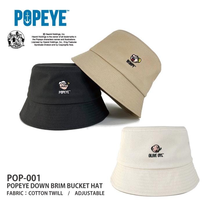 POPEYE / ポパイ DOWN BRIM BUCKET HAT (POP-001) ワンポイント