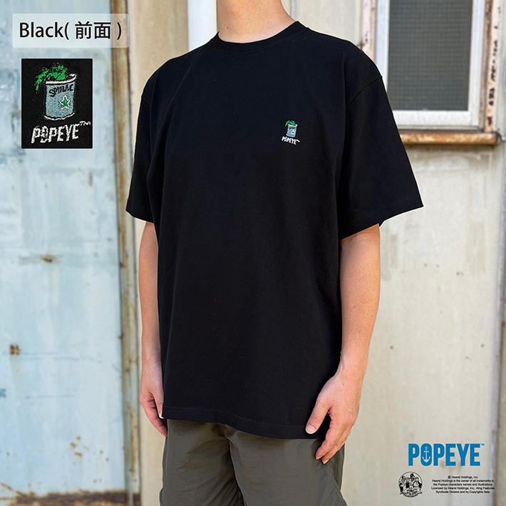 POPEYE / ポパイ Tシャツ (POP-003) ワンポイント 刺繍 プリント ほうれん草 缶詰 オリーブ OLIVE ウィンピー アメカジ レディース メンズ ブランド | POPEYE | 01