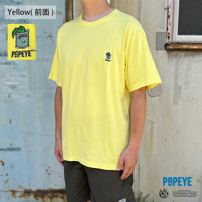 POPEYE / ポパイ Tシャツ (POP-003) ワンポイント 刺繍 プリント ほうれん草 缶詰 オリーブ OLIVE ウィンピー アメカジ レディース メンズ ブランド | POPEYE | 05