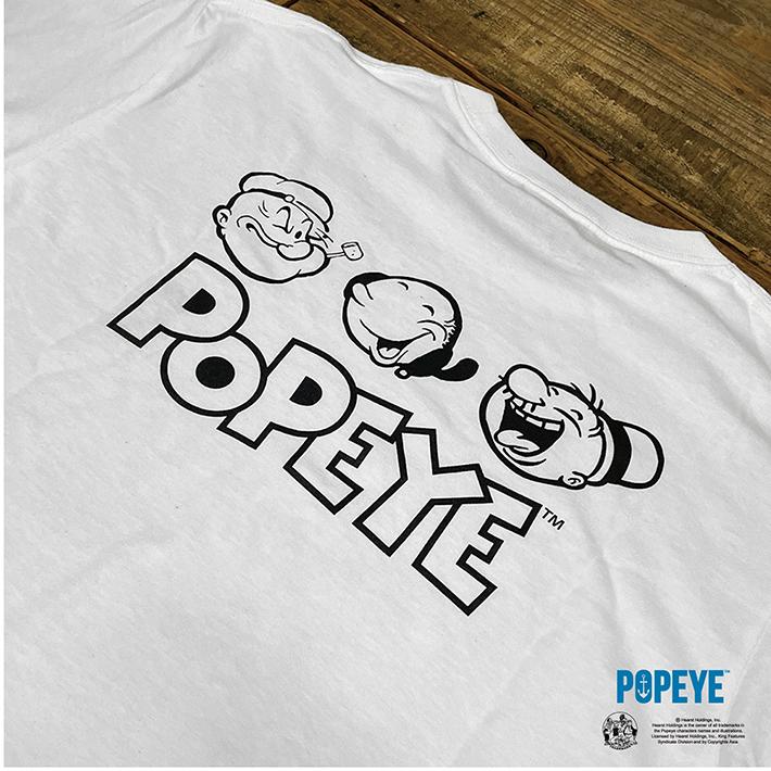 POPEYE / ポパイ Tシャツ (POP-003) ワンポイント 刺繍 プリント ほうれん草 缶詰 オリーブ OLIVE ウィンピー アメカジ レディース メンズ ブランド | POPEYE | 08
