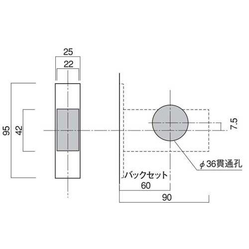 長沢製作所 古代 装飾玄関錠 ニュープレジデント ３０１ サムラッチ錠 標準扉厚３０〜４０mm ２３００６ＧＢの画像