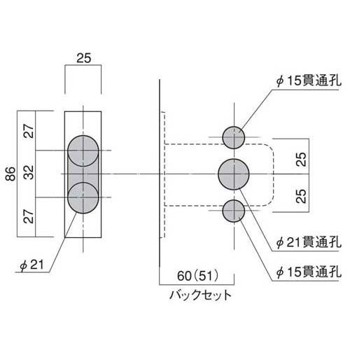 長沢製作所 古代 装飾玄関錠 ニュープレジデント ３０１ サムラッチ錠 標準扉厚３０〜４０mm ２３００６ＧＢの画像