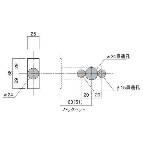 長沢製作所 古代 装飾空錠 キャッスルジュニア 標準扉厚30〜40mm