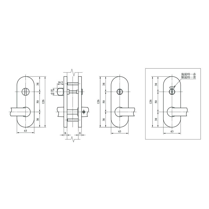 美和ロック MIWA レバーハンドル ZLT90211−8 表示錠