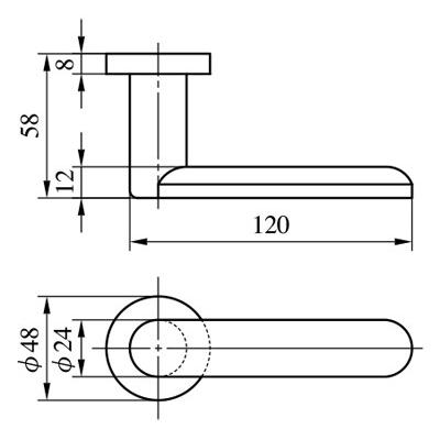 美和ロック　ＭＩＷＡ　レバーハンドル　ＬＡ５５−８　表示錠　ステンレスバフ（ＳＢ）　扉厚３３−４１ｍｍ用　ステンレス製