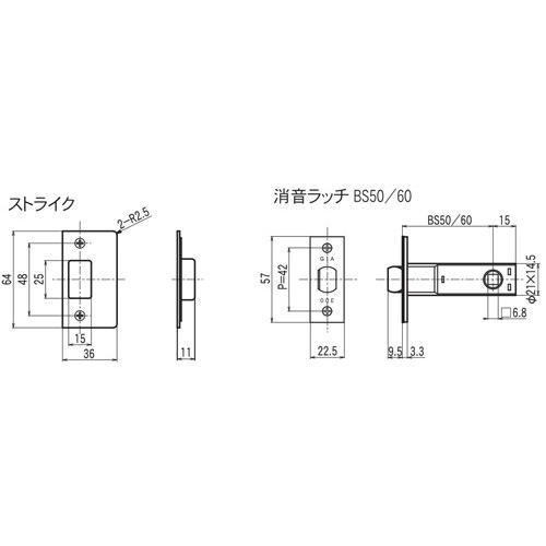 日中製作所 ＨＩＮＡＫＡ レバーハンドル ＧＩＡレバー ３２Ａ−Ｏ−ＡＧ 空錠 アンチックゴールド バックセット５０ｍｍ・６０ｍｍ｜activekusakabe｜03