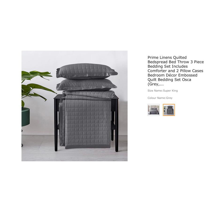 Bed throwset King/SuperKing size gray ベッドスローセット キング/スーパーキングサイズ グレー