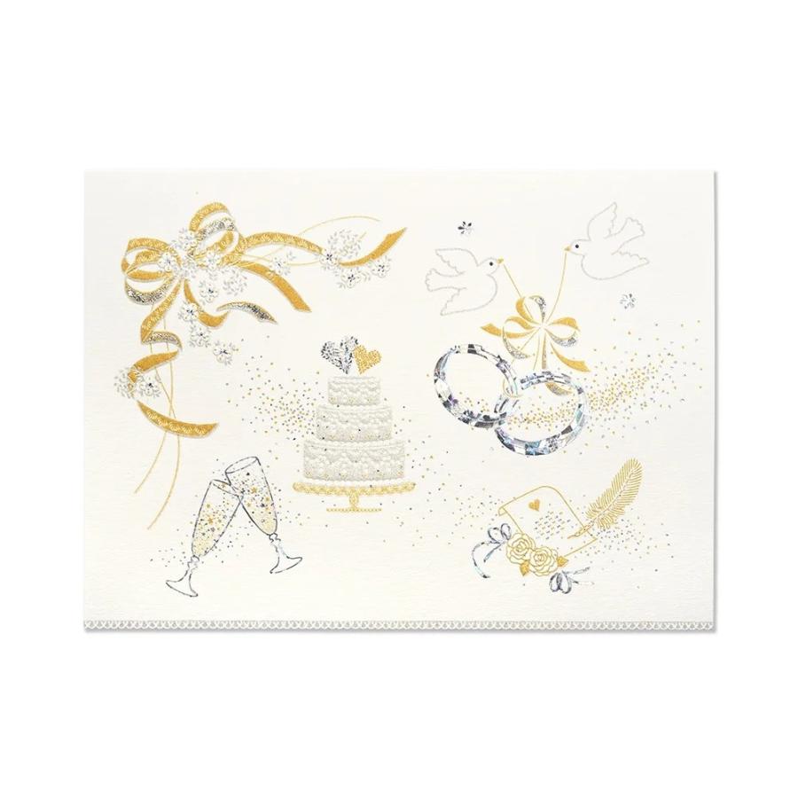 G.C.PRESS　カード　WEDDING　プレジール　パール　003-42｜文房具 結婚式 ウエディング お祝 添え状 かわいい きらきら | 