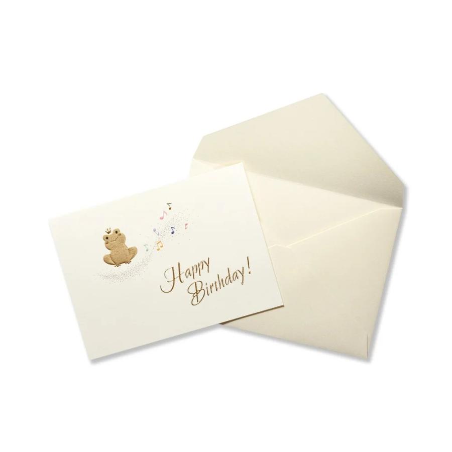 G.C.PRESS　カード　カエル　BIRTH　004-87｜文房具 誕生日カード バースデーカード ラッキーシンボル 蛙 かえる かわいい 音符 |  | 02