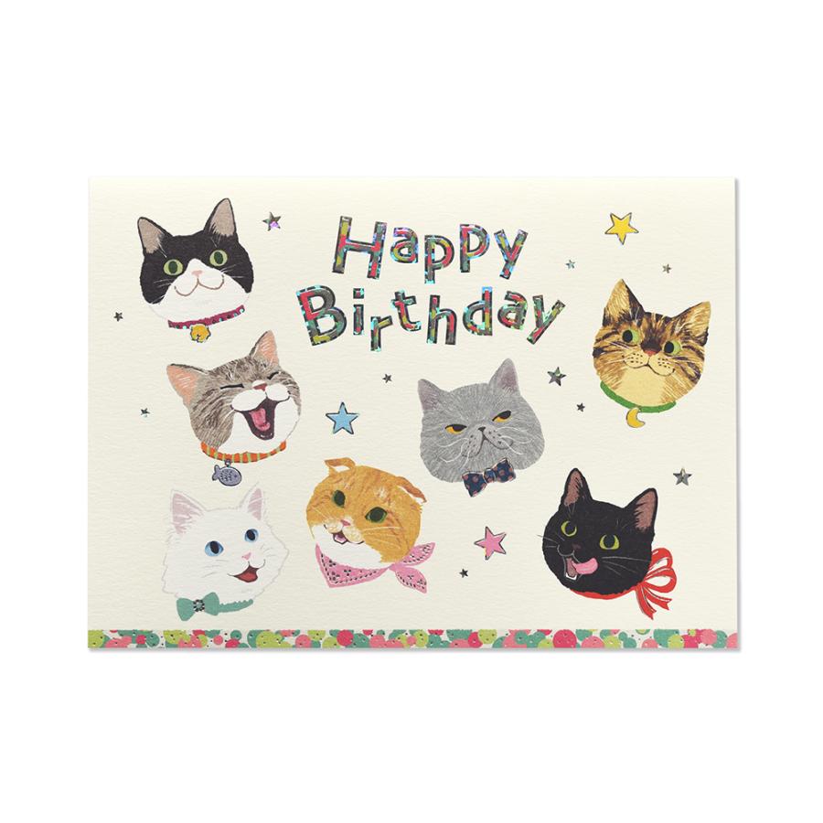 G.C.PRESS　カード　BIRTH　ＮＥＫＯ　006-19｜文房具 バースデーカード 誕生日カード 猫 キャット | 