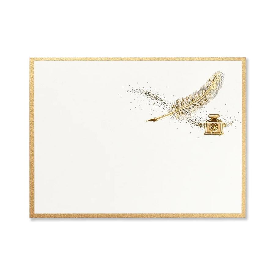 G.C.PRESS　付箋カード　羽根ペンとインク　020-13｜文房具 ラッキーモチーフ シンプル ワンポイント ギフト 添え状 |  | 01