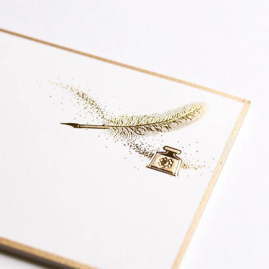 G.C.PRESS　付箋カード　羽根ペンとインク　020-13｜文房具 ラッキーモチーフ シンプル ワンポイント ギフト 添え状 |  | 02