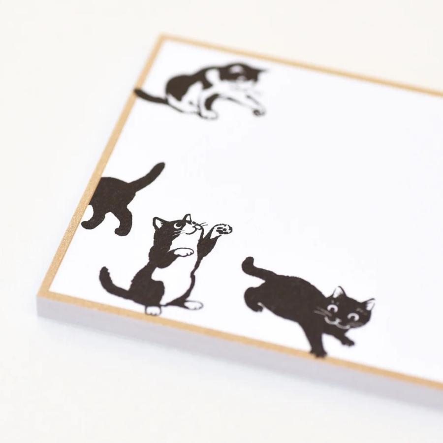 G.C.PRESS　付箋　猫と遊ぶ　021-05｜文房具 和風 ねこ 墨絵 猫 白黒 シンプル 大人 |  | 02