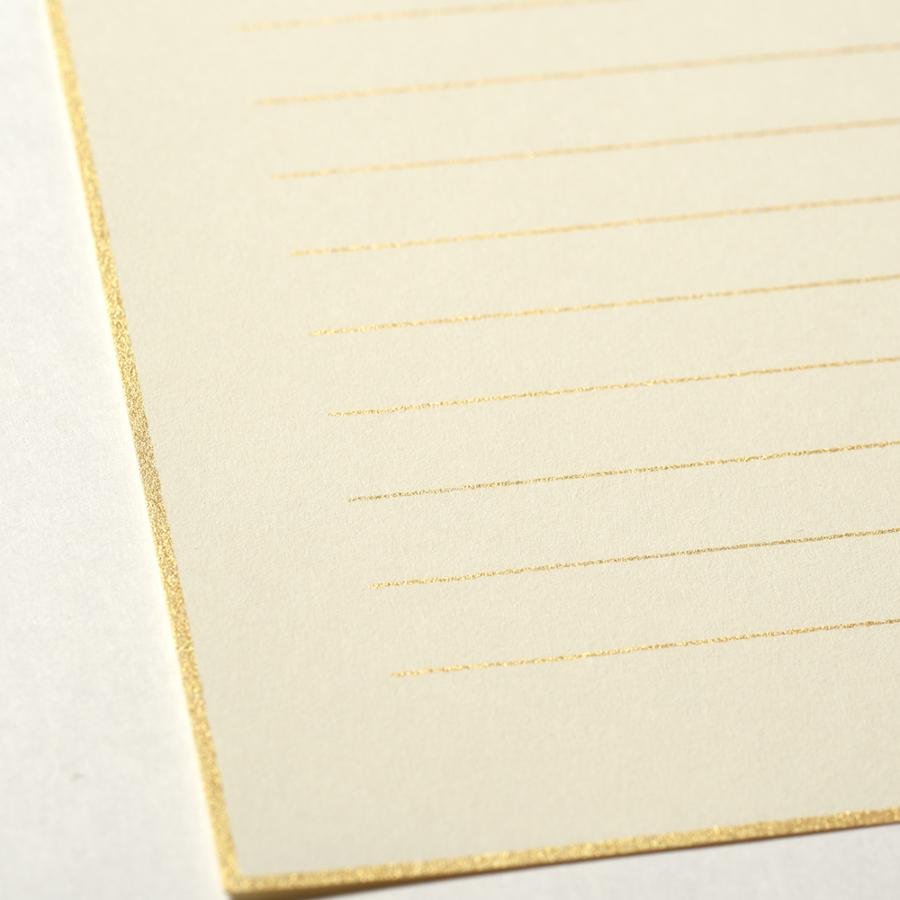 G.C.PRESS　ミニレターセット　マイレターペーパー　ゴールド　031-54｜文房具 ゴールド カジュアル プレゼント シンプル 羽根 フェザー |  | 05
